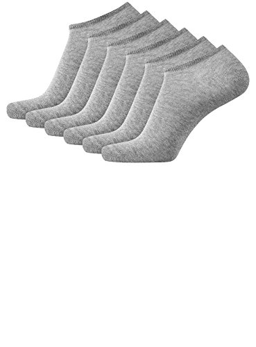oodji Ultra Hombre Calcetines Tobilleros (Pack de 6), Gris, ES 40-43 / one size