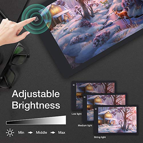 OOWOLF Tableta De Luz, Mesa de Luz Dibujo A4 Brillo Ajustable LED Ultradelgada con Interfaz USB, Funda de Manga Fieltro Protectora, Para Artistas, Dibujo, Animación