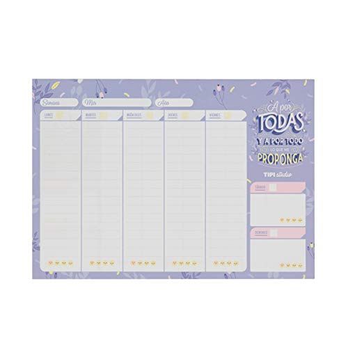 Organizador semanal horizontal para