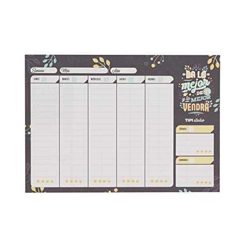 Organizador semanal horizontal para