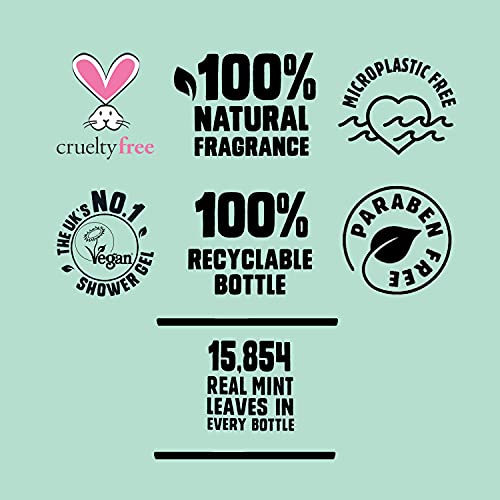 Original Source Gel de ducha de árbol de menta y té, gel de ducha vegano grande, sin parabenos, 100% fragancia natural, paquete múltiple de 6 x 500 ml