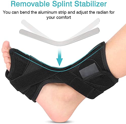 Ortesis de Caída De Pie Ajustable, Férula de Caída de Pie de Aluminio, Ortesis de Caída de Pie Médica, Férula de Corrección Postural Férula de Corrección de Fascitis Plantar