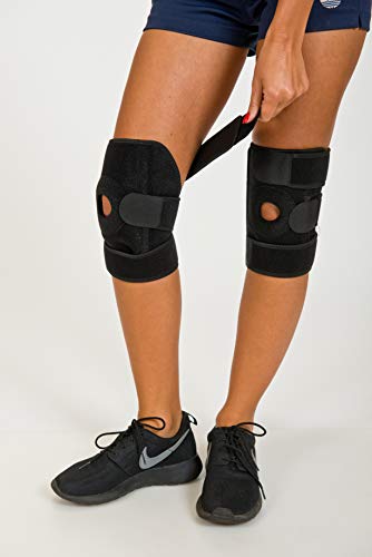Ortesis de rodilla | Ortesis de rodilla | Vendaje de rodilla | Lesiones y dolor de rodilla | Deporte | Trabajo | unisex | Tamaño universal | negro | rodilla derecha e izquierda
