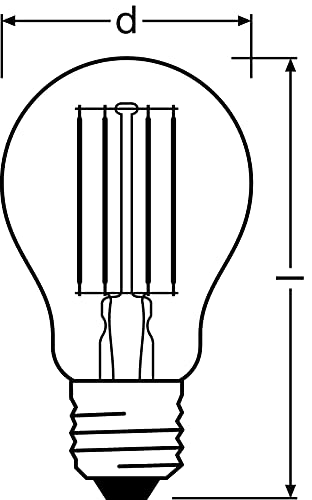 OSRAM LED Classic A75, lámparas LED de filamento transparente de vidrio para E27, forma de bombilla, blanco cálido (2700K), 1055 lúmenes, sustituye a las bombillas convencionales de 75W, caja de 3