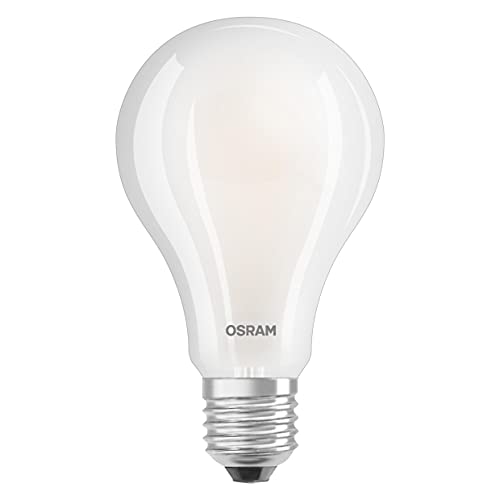OSRAM LED Star Classic A200, lámpara LED de filamento esmerilado en forma de bombilla, B22d, blanco cálido (2700K), 3452 lúmenes, sustituye a las bombillas convencionales de 200W, paquete de 1