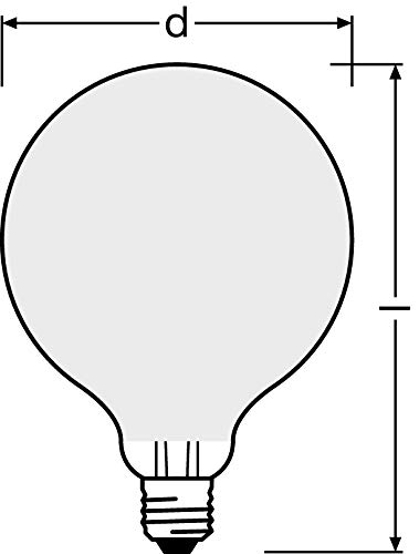 OSRAM LED Star GLOBE125, lámpara LED de filamento mate en forma de globo con 125mm de diámetro, E27, blanco cálido (2700K), 2452 lúmenes, reemplazo para bombillas convencionales de 150W, paquete de 1