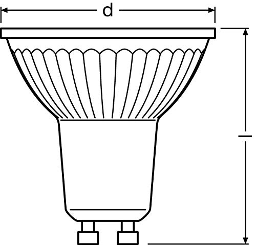 OSRAM LED Star PAR16 Lámpara reflectora de 50 LEDs con ángulo de visión de 36 grados, base GU10, blanco luz diurna (6500K), reemplazo para lámparas convencionales de 50W, paquete de 6