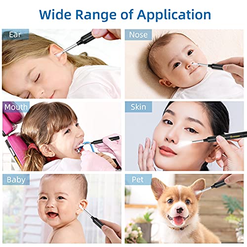 Otoscopio Digital WiFi, VITCOCO Camara Endoscopica Inalámbrico, Oídos Limpiador con 6 Luces LED, Compatible con iPhone, iPad, Android, para Niños, Adultos, negro