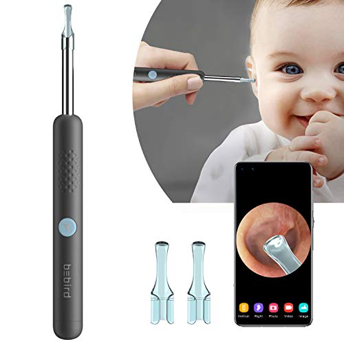 Otoscopio Endoscopios para Oídos Eliminar la Cera, Oídos Eliminar Otoscopio Herramienta con Cámara, Oídos Limpiador con 1080P FHD y 6 Luces LED,Compatible con iPhone, iPad, Android para Niños, Adultos