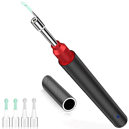 Otoscopio Inalámbrico,WIFI Endoscopio con Cámara 1080p,3,5mm Limpiador de Oidos con 6 luces LED,Impermeable Otoscopio para Adultos, Niños, para iPhone/iPad, iOS, Android