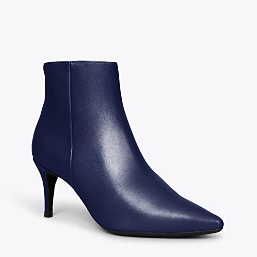 Outfit Botines de Piel con tacón de Aguja Azul Marino