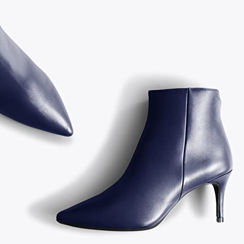 Outfit Botines de Piel con tacón de Aguja Azul Marino