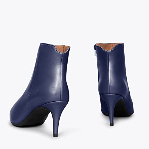 Outfit Botines de Piel con tacón de Aguja Azul Marino