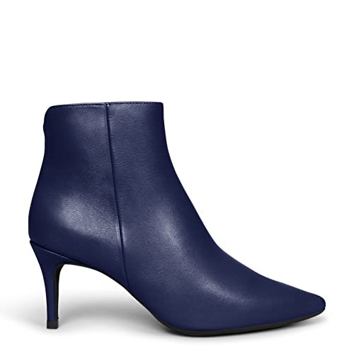 Outfit Botines de Piel con tacón de Aguja Azul Marino