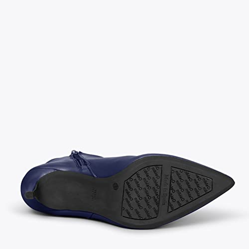 Outfit Botines de Piel con tacón de Aguja Azul Marino