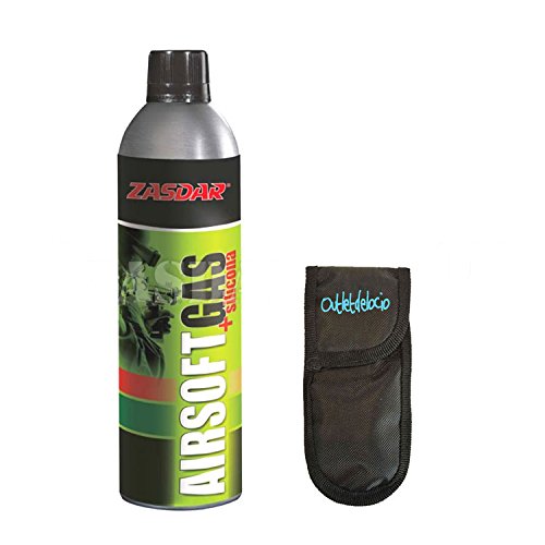 Outletdel ocio Botella Gas + Siliconas de 750 ml para Pistolas de Airsoft Que Funcionan por Gas + Funda. 16240/23054
