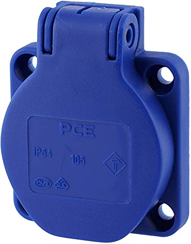 Pack de 4 enchufes empotrados con tapa de muelle, IP54, 50 x 50 mm