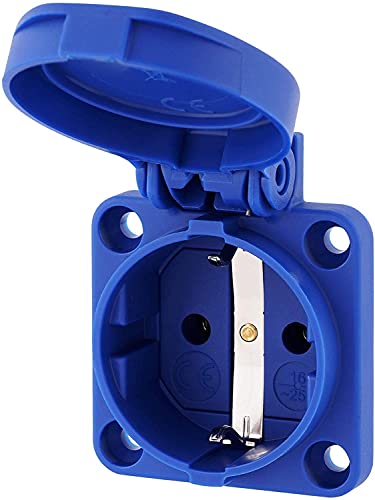 Pack de 4 enchufes empotrados con tapa de muelle, IP54, 50 x 50 mm