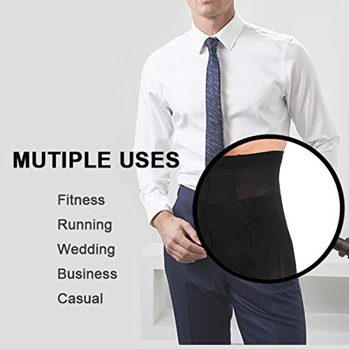 Pantalones cortos de compresión para hombre de cintura alta para abdominales Shaper Tighs Pantalones Ropa interior Negro 3D Bolsa Pantalones Cortos