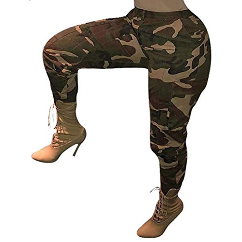 Pantalones Deportivos Pantalones Ocasionales De Las Señoras De Camo Mode Básicos del Camuflaje del Cargo Pantalones Casuales Basculador Hip Hop Pantalones De Chándal De Ropa De Moda De La Roca
