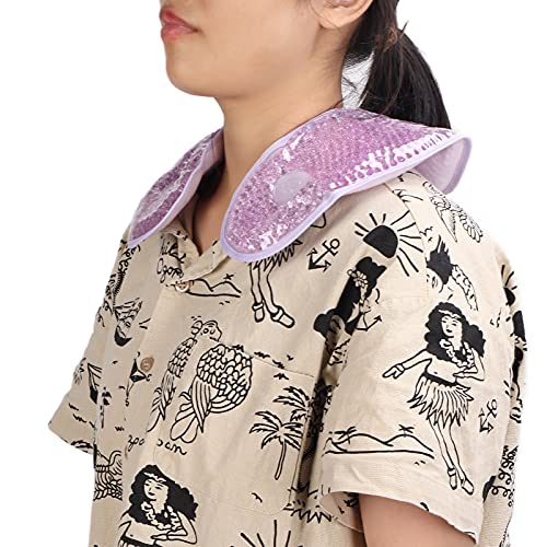 Paquetes de hielo, paquete de terapia de frío/calor para cuello, hombro, espalda, rodilla, envoltura de cuello refrigerante con cuentas de gel reutilizable para aliviar el dolor, lesiones(Púrpura)