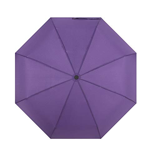 Paraguas 8 Costillas Windproof Umbrella Auto Open Close Golf Umbrella for Niñas Niños Protección UV Compacto Plegable (Color : Brown, Size : Free)