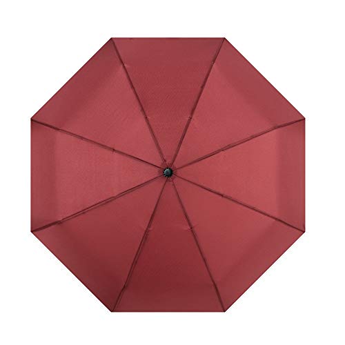 Paraguas 8 Costillas Windproof Umbrella Auto Open Close Golf Umbrella for Niñas Niños Protección UV Compacto Plegable (Color : Brown, Size : Free)