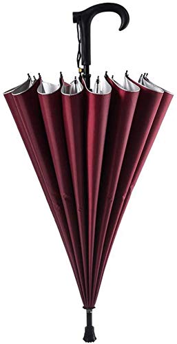 Paraguas De Muleta Ancianos Antideslizante Muleta Viaje Multifuncional Paraguas De Caña Hombres Y Mujeres Regalo Caña Paraguas-rojo Hermoso Paraguas Flexible Duradera Antideslizante A Prueba De Viento