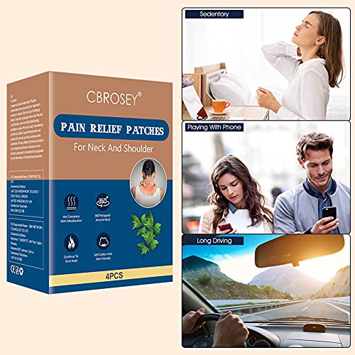 Parches de Calor,Parche Térmicos,Alivio del Dolor de Cuello,Pain Relief Patches,Autocalentamiento Continuo Durante para Aliviar el Dolor de Hombros y Cuello,4 Piezas