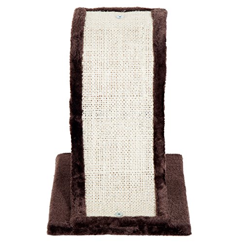 PawHut Árbol Rascador para Gatos Tipo Centro de Juegos con Poste de Sisal Natural y Pelota para Jugar y Arañar 35x30x39cm 2 Colores (Marrón y Crema)
