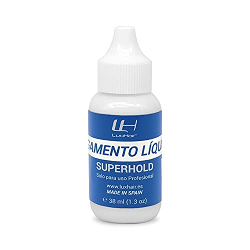 Pegamento líquido SuperHold para prótesis capilares de LUXHAIR. Adhesivo profesional de pelucas de hombre y mujer que ayuda a que tu pelo luzca natural | 38 ml |