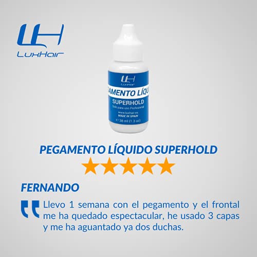 Pegamento líquido SuperHold para prótesis capilares de LUXHAIR. Adhesivo profesional de pelucas de hombre y mujer que ayuda a que tu pelo luzca natural | 38 ml |