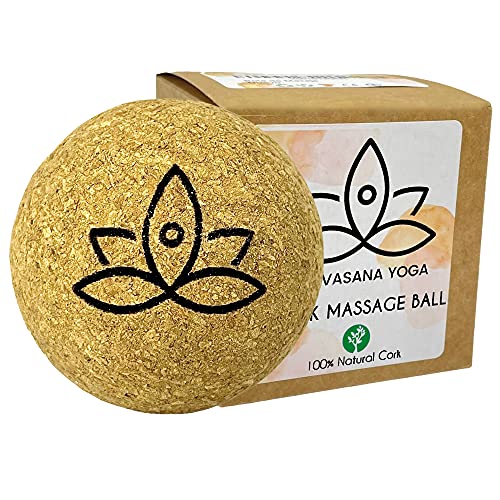 Pelota Masaje de corcho - 6 cm- Ultraligera- Bola Automasaje de fascia, pies, piernas, espalda, glúteos - Utilizada por fisioterapeutas y yoguis