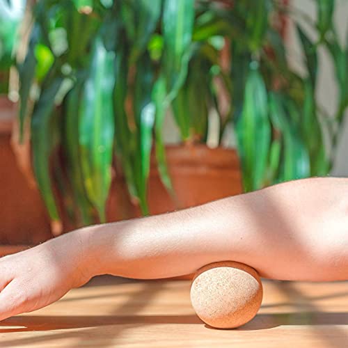 Pelota Masaje de corcho - 6 cm- Ultraligera- Bola Automasaje de fascia, pies, piernas, espalda, glúteos - Utilizada por fisioterapeutas y yoguis