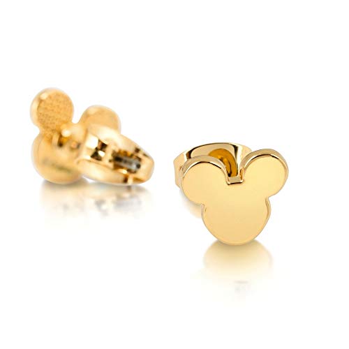 Pendientes bañados a oro, con diseño de la cabeza de ratón Mickey Mouse, de Disney Couture