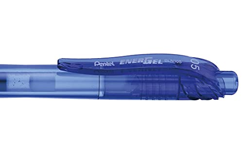 Pentel - Bolígrafo Energel retráctil con punta de aguja. Escritura en color azul.