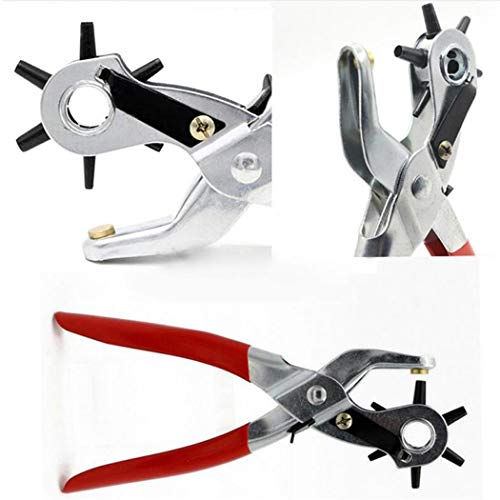 Perforadora de cuero Cinturón Duty Alicate giratorio Perforadora para cinturones Correas de reloj Correas Collares para mascotas Sillines Zapatos Proyectos de artesanía en tela