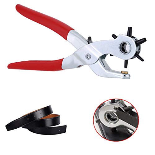 Perforadora de cuero Cinturón Duty Alicate giratorio Perforadora para cinturones Correas de reloj Correas Collares para mascotas Sillines Zapatos Proyectos de artesanía en tela