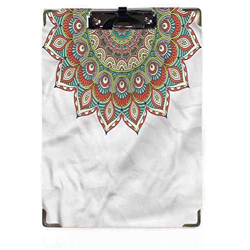 Personalizado Decoración Portapapeles Tamaño Carta Perfil Bajo Clip Mystic Arabesque Hardboard Portapapeles para aulas, Oficinas, Restaurantes, Oficinas Médicos