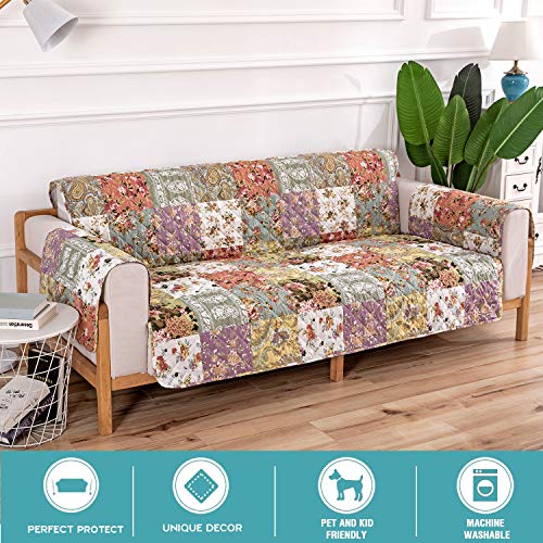 PETCUTE Funda para Sofa Cubre Sofás 2 plazas Protector para Sofás Acolchado Funda de cojín de protección para Mascotas Antisuciedad Vistoso