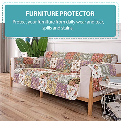 PETCUTE Funda para Sofa Cubre Sofás 2 plazas Protector para Sofás Acolchado Funda de cojín de protección para Mascotas Antisuciedad Vistoso