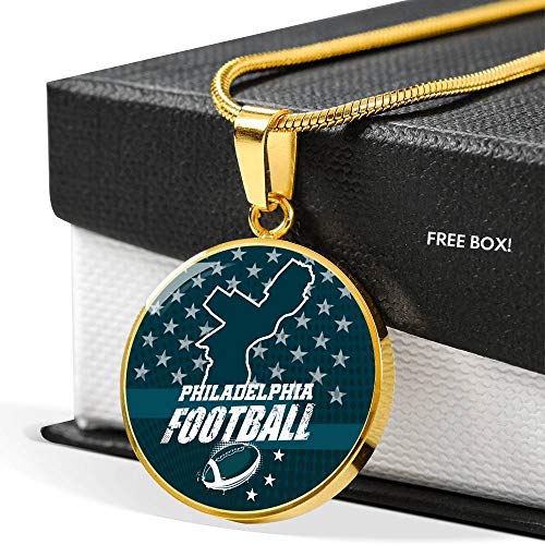 Philadelphia Football Philly Fan - Collar con colgante, Stainless Steel - Luxury Necklace (Gold), talla única