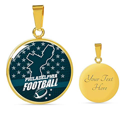 Philadelphia Football Philly Fan - Collar con colgante, Stainless Steel - Luxury Necklace (Gold), talla única