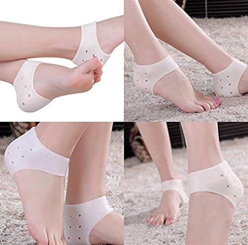 Piezas Pulgar Valgus Corrector, talón de cubierta de gel, silicona transpirable talón Calcetines protector, reparación seca y agrietada del talón, aliviar el dolor Reducir la fascitis plantar, 1 par