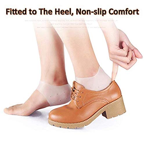 Piezas Pulgar Valgus Corrector, talón de cubierta de gel, silicona transpirable talón Calcetines protector, reparación seca y agrietada del talón, aliviar el dolor Reducir la fascitis plantar, 1 par