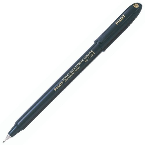 Pilot Super Color – Rotulador punta fina 1,0 mm punta – negro, caja de 12