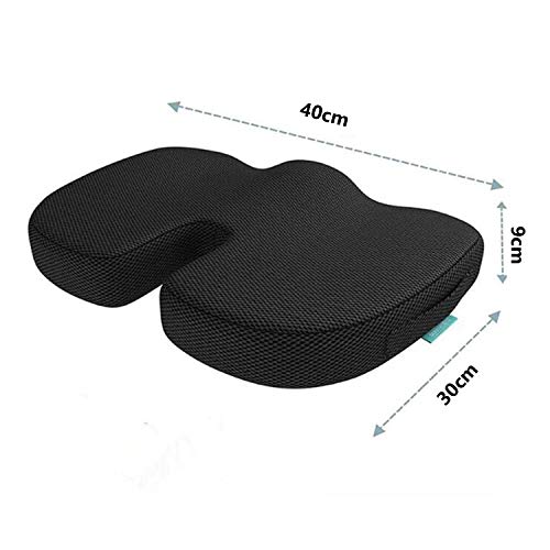 PimPam Factory - Cojín Viscoelástico con Gel Disipador de Calor | Fabricado en España | Incluye 2 Fundas Extraibles | Alivia el Dolor de Hemorroides, Ciática, Coxis, Lumbar, Cervicales y Espalda