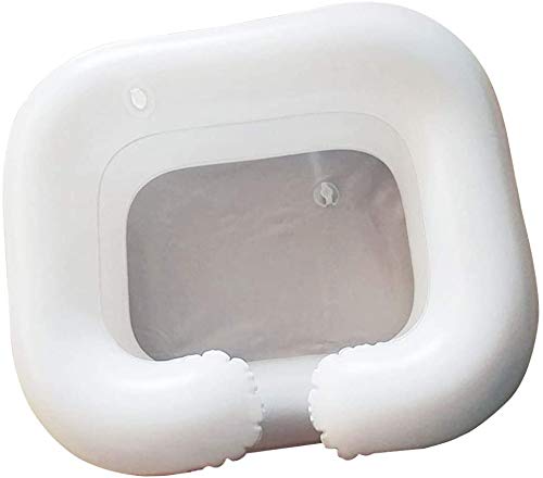 Pineocus Lavabo hinchable portátil con tubo de drenaje,Lavamuba inflable portátil para cama y cama para ancianos,lavacabezas portatil casa,lavacabezas hinchable,sistema de ducha para ancianos