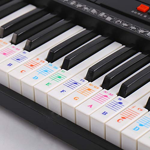 Pinsheng Pegatinas para Teclados 25/49/61/76/88, Pegatinas para Pianos o Teclados con Letras Grandes y Coloridas, Perfectas para Niños y Principiantes que Aprenden Piano (multicolor)