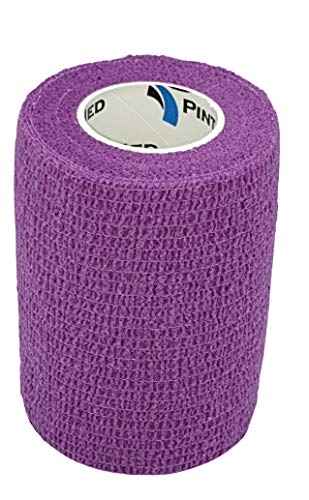PintoMed Venda Cohesiva -3 Azul Claro + 3 Morado - 6 Rollos x 7,5cm x 4,5m Autoadhesivo Flexible Vendaje, Primeros Auxilios, Lesiones, embalados Individualmente